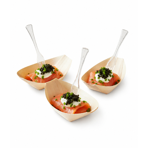 Wooden Serving Boats 7 Sizes | Eco-Friendly Food Boats | Natural Bamboo Bowls