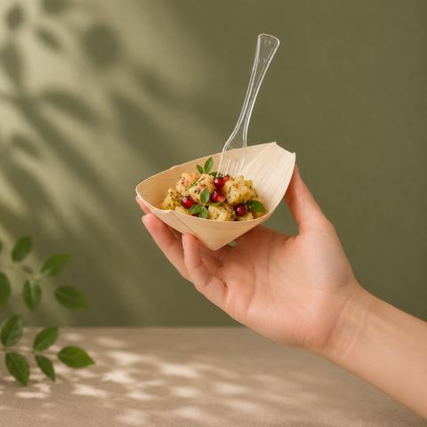Wooden Serving Boats 7 Sizes | Eco-Friendly Food Boats | Natural Bamboo Bowls