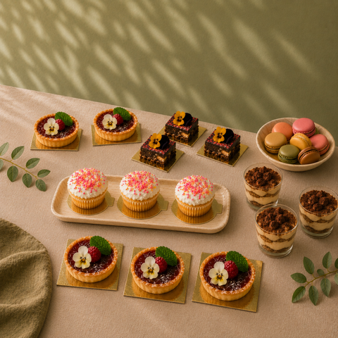 Premium Mini Cake Boards | Double-Sided Silver, Gold & White | Strong Food-Grade Display Boards - Canape King