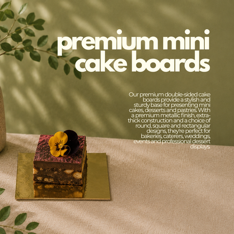 Premium Mini Cake Boards | Double-Sided Silver, Gold & White | Strong Food-Grade Display Boards - Canape King