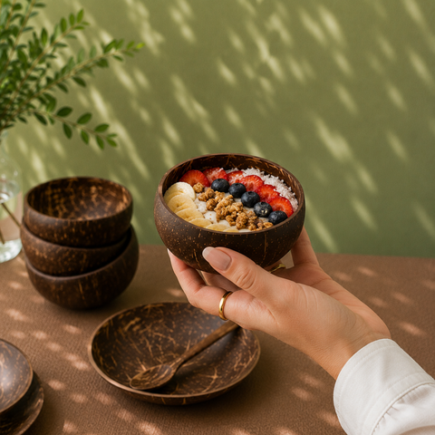 Natural Coconut Bowls 7-12cm | Reusable Eco-Friendly Bowls | Sustainable Serveware
