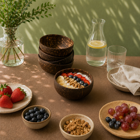 Natural Coconut Bowls 7-12cm | Reusable Eco-Friendly Bowls | Sustainable Serveware