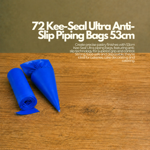 72 Kee-Seal Ultra Anti-Slip Piping Bags 53cm | Professional Pastry Bags | Non-Slip Disposable - Canape King