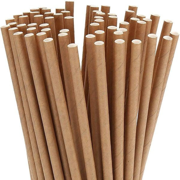 Drinking Paper Straws 6mm bore Black & Brown Straws