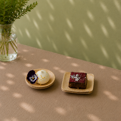 Mini Palm Leaf Dishes | Square & Round Eco-Friendly Bowls | Perfect for Dips & Appetizers - Canape King