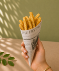 Eco-Friendly Newspaper Printed Paper Cones | Food Service Presentation | 3 Sizes - Canape King