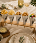 Eco-Friendly Newspaper Printed Paper Cones | Food Service Presentation | 3 Sizes - Canape King