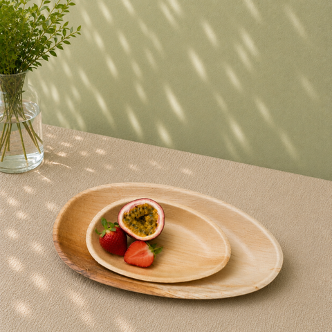 Oval Palm Leaf Plates | Eco-Friendly Disposable Plates | 2 Elegant Sizes