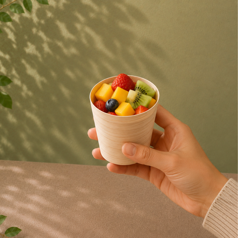 Pinewood Serving Cups | Eco-Friendly Food Cups | Natural Party Serveware | 4 Sizes