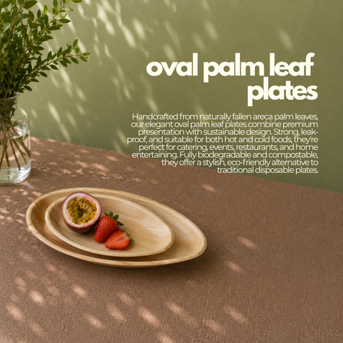 Oval Palm Leaf Plates | Eco-Friendly Disposable Plates | 2 Elegant Sizes