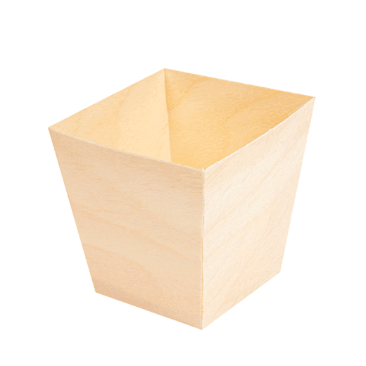 5.5cm Square Pinewood Eco-Friendly Food Container | Natural Mini Serving Cup - Canape King