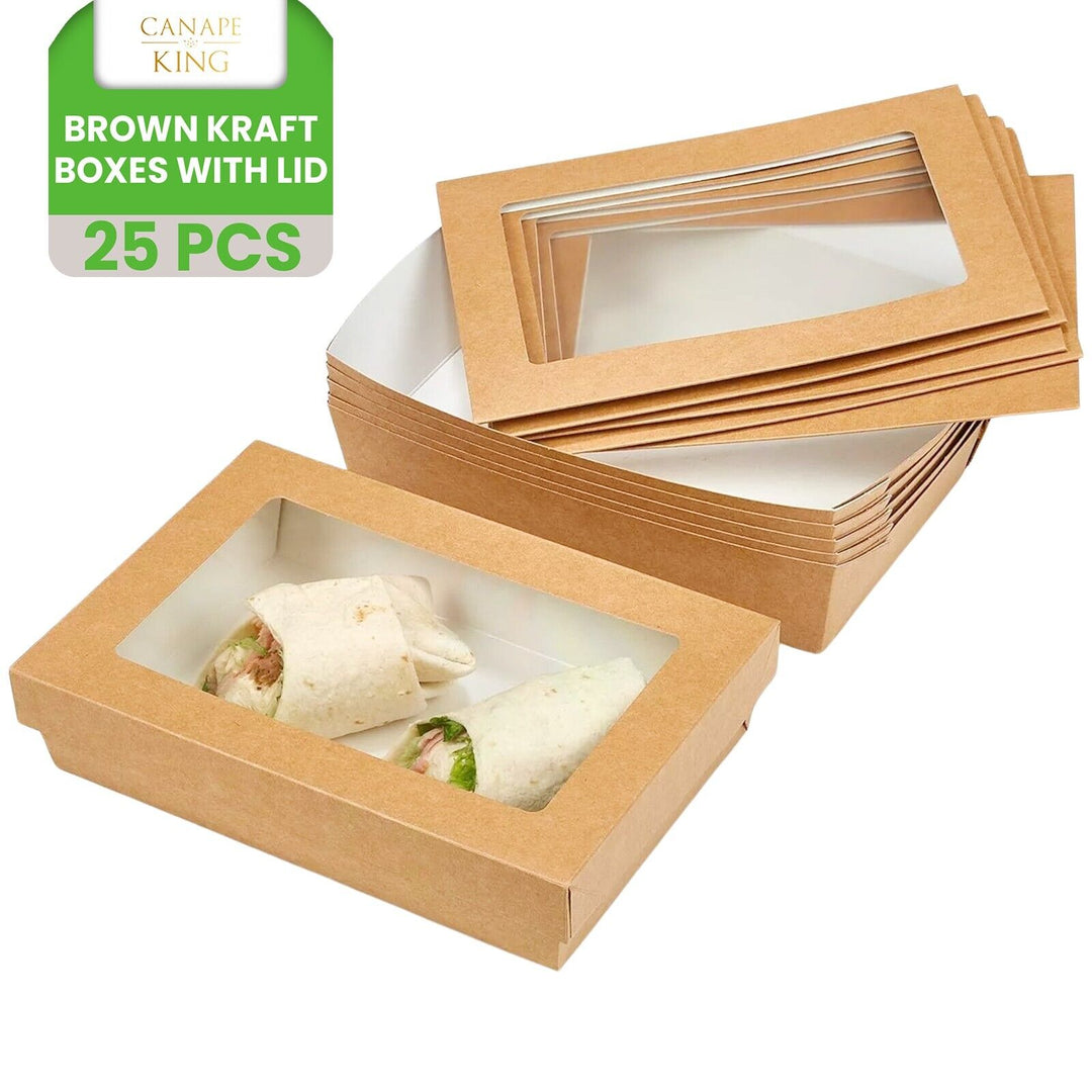 Premium Brown Kraft Boxes with Lid | Eco-Friendly Food Containers | Su ...