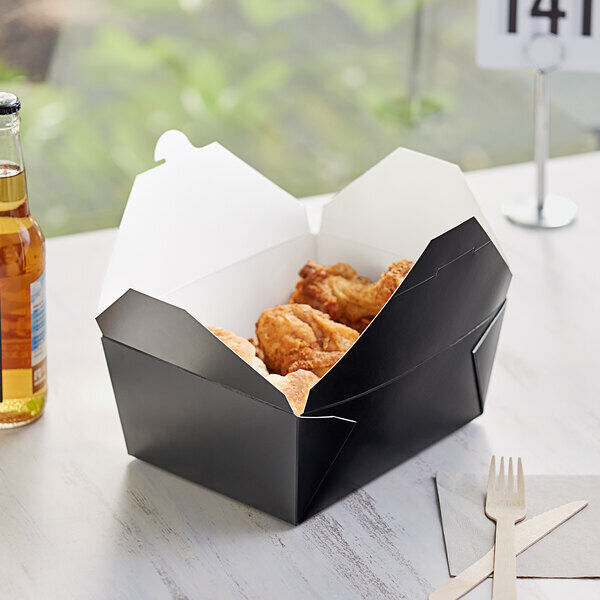 Black Rectangle Containers | Leak-Proof Food Boxes | Professional Take-Away Containers - Canape King