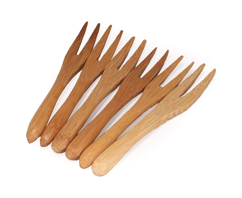 Bamboo Shaped Forks 9cm | Eco-Friendly Asian-Style Forks | Sustainable Serveware