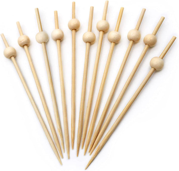 Bamboo Ball Skewers 15cm | Decorative Food Picks | Professional Party Skewers - Canape King