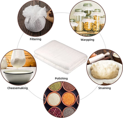 Professional Food Grade Chef's Muslin | White Kitchen Cloth | Commercial Grade Straining Fabric