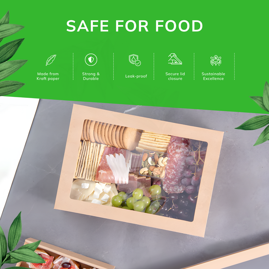 Premium Brown Kraft Boxes with Lid | Eco-Friendly Food Containers | Su ...
