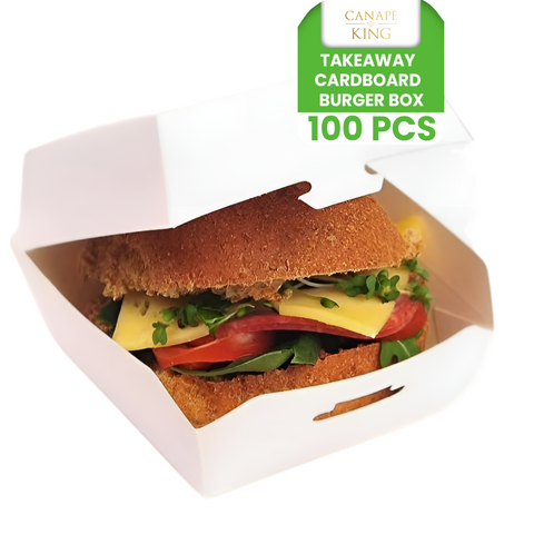 Mini Burger Boxes 7-9cm | White Card Food Containers | Take-Away Slider Boxes