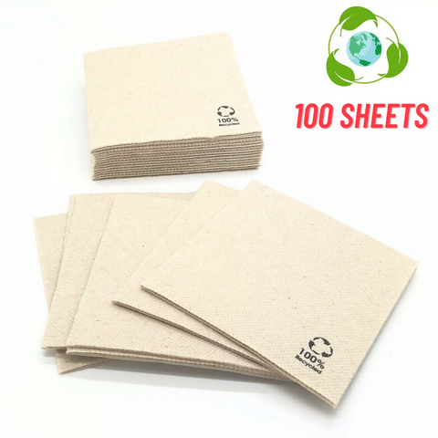 Eco-Friendly Cocktail Napkins | 2-Ply Sustainable Napkins | Biodegradable Bar Service