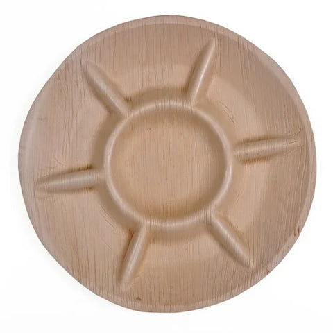 7 Compartment Round Palm Leaf Plates