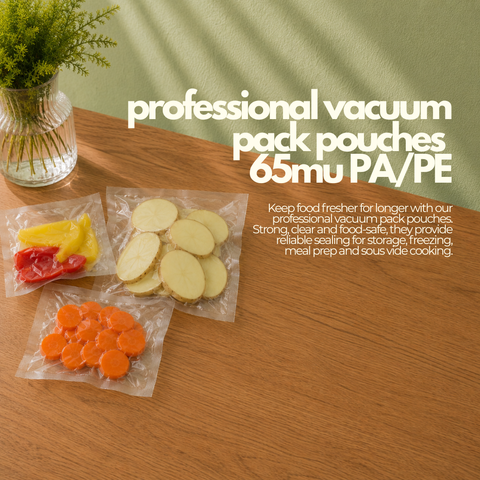 Professional Vacuum Pack Pouches 65mu PA/PE | Clear Food Storage Bags | Commercial Grade - Canape King