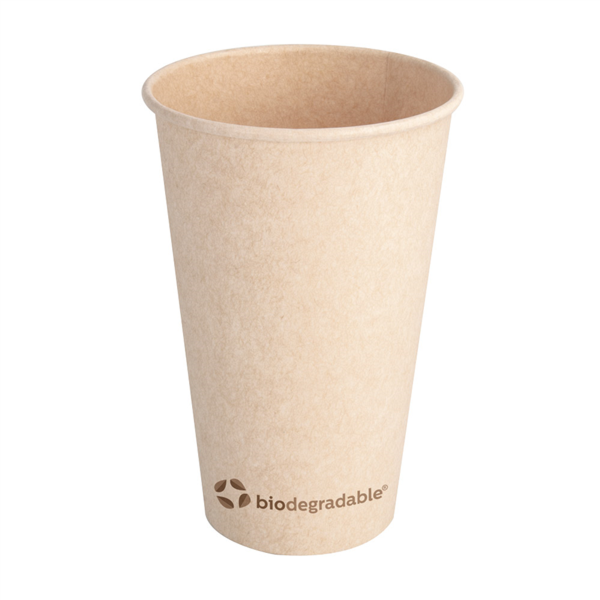 Single wall bagasse biodegradable cup, 360ml, 8.9cm wide x 11cm high