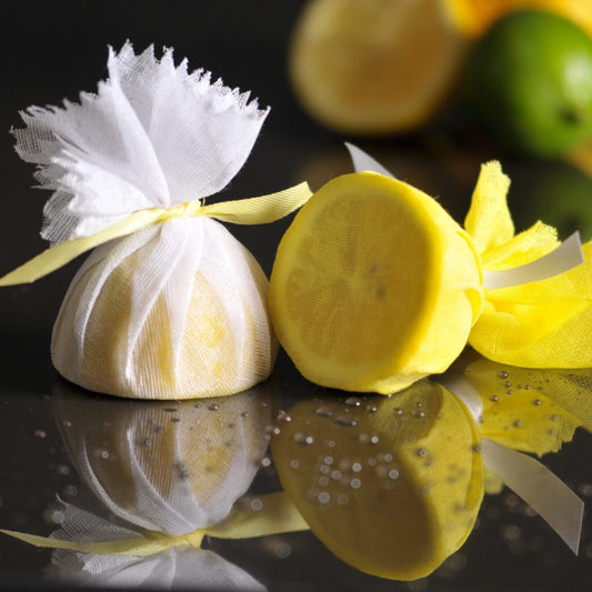 Muslin Lemon Covers with ribbon ties - 100 pieces - Canape King
