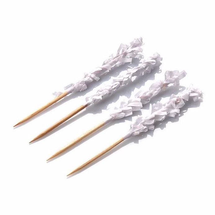 White Frilled Buffet Skewers (10cm) - 100 pieces