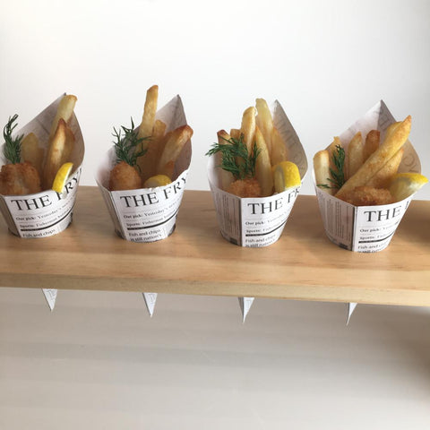 Newspaper Printed Paper Cones - Canape King