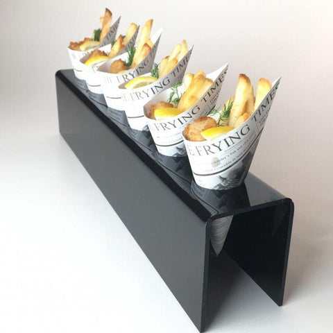 6-Hole Large Perspex Cone or Cup Display Stand/Holder (41 x 6 x 8cm) - Canape King