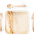 Square 25cm Plates + Cutlery Set And Napkin Party Bundle (25 pieces)