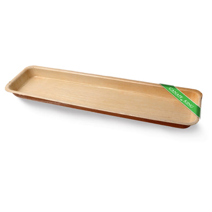 Long Palm Leaf Rectangle Serving Tray (33 x 9cm) - Canape King