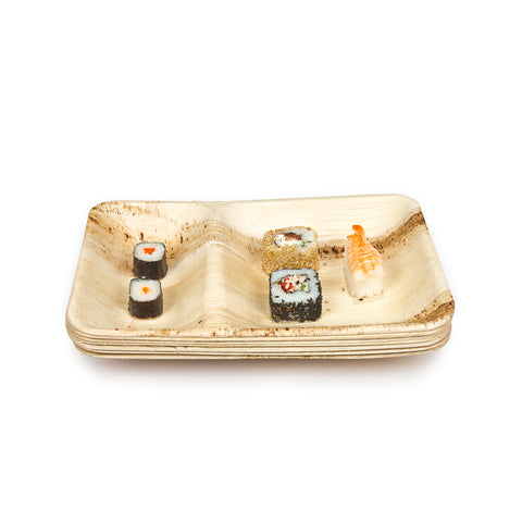 Two-Compartment Palm Leaf Plates | Eco-Friendly Divided Plates | Premium Dining Plates