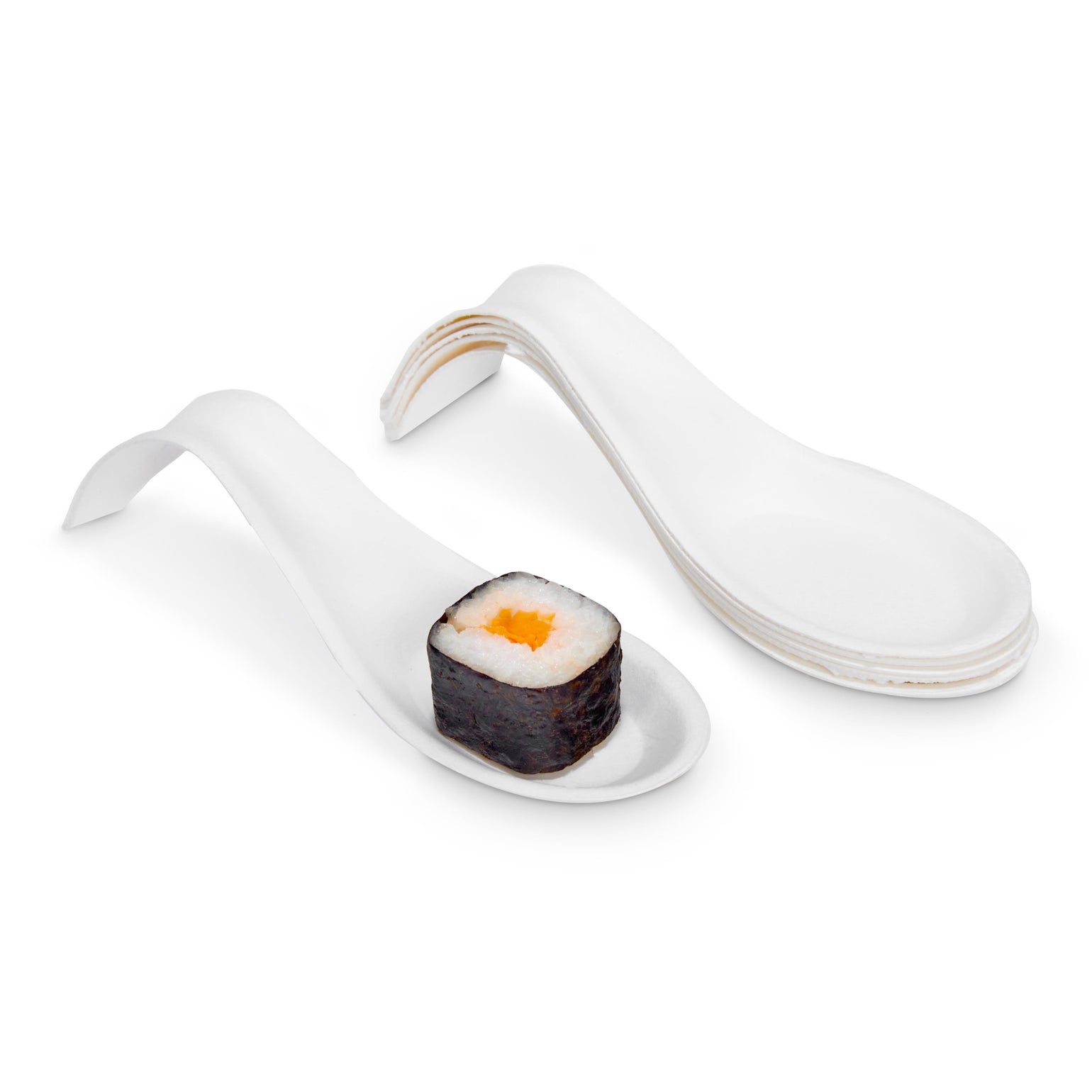 White Bagasse Canapé Spoons | Eco-Friendly Tasting Spoons | 10cm Biode ...