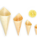 Natural Pinewood Serving Cones - Canape King