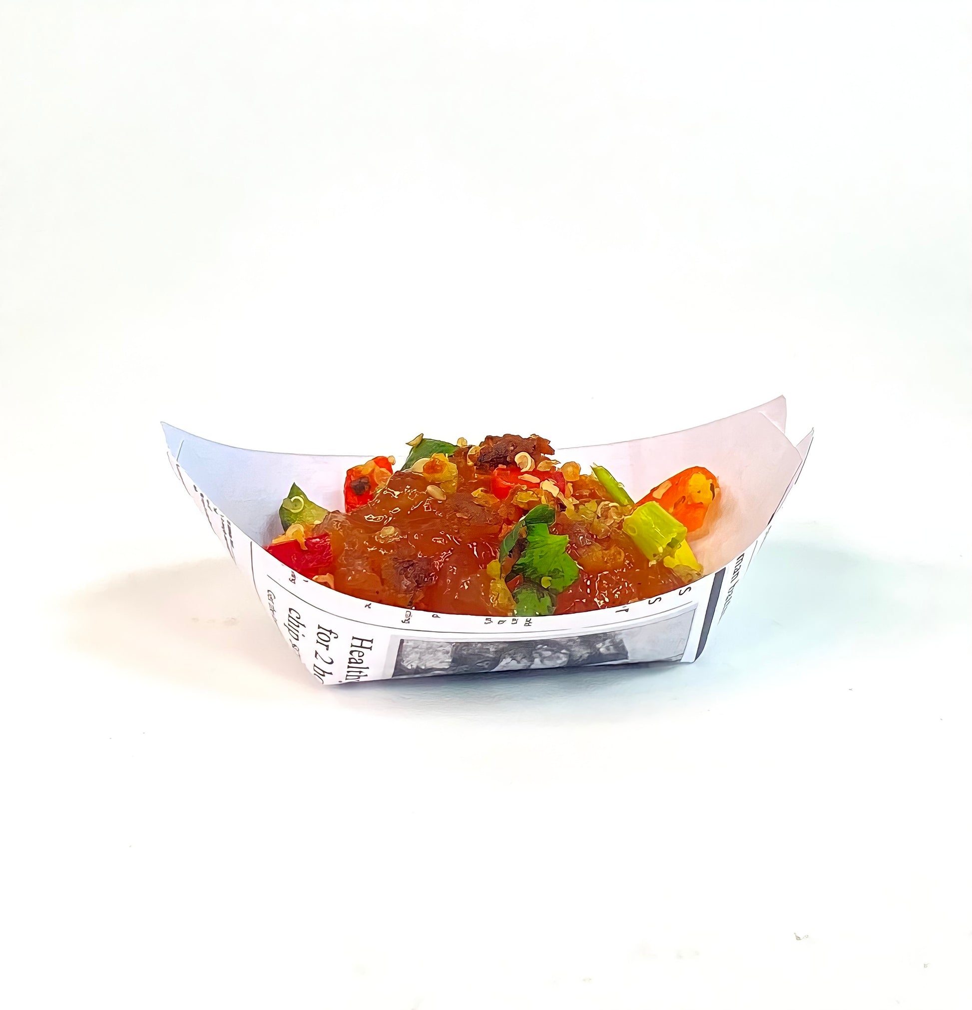 Newspaper Printed Paper Serving Boat/Bowl (9 x 5cm) - Canape King