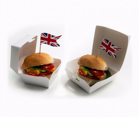 Mini White Card Burger Bun Box