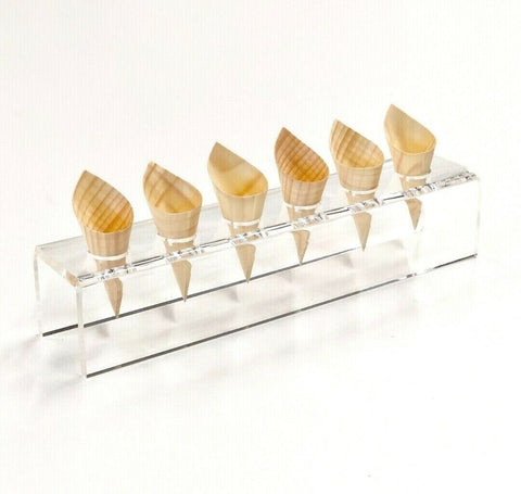 6-Hole Small Perspex Cone or Cup Display Stand/Holder (28 x 5 x 5.5cm) - Canape King